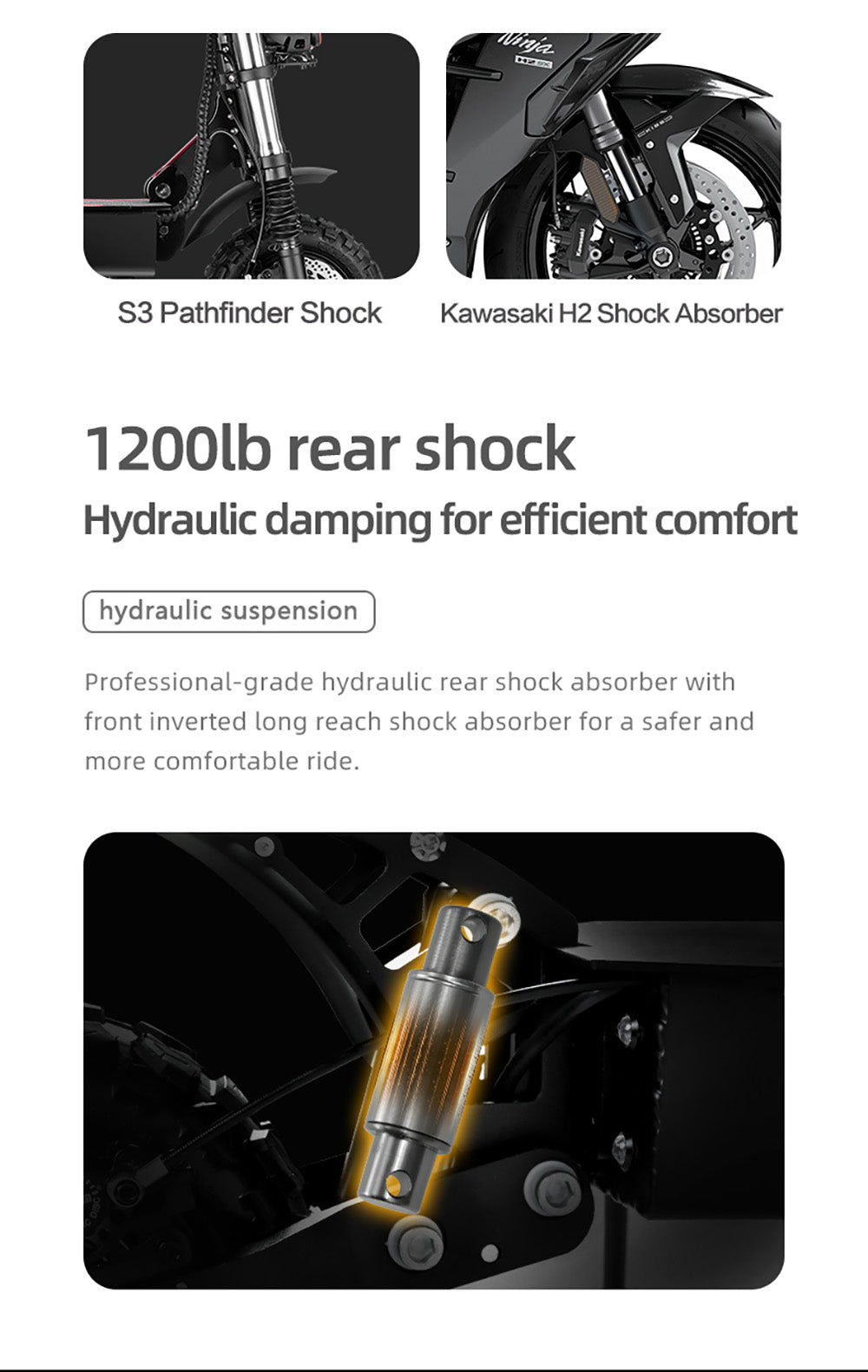 BOYUEDA S3-11 Electric Scooter, 2*3000W Motor, 60V 38AH Battery, 11-inch Tire, 85km/h Max Speed, 120km Range, Dual Hydraulic Disc Brakes, Hydraulic Shock Absorber, LCD Display