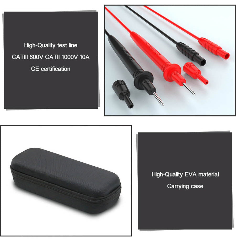 BSIDE A40 Intelligent Digital Multimeter, Infrared Temperature-testing, Non-Contact Electric Volt Pen, AC DC Dual Mode Thermometer, NCV VFC Alarm, Live Wire Check, Black - No Batteries