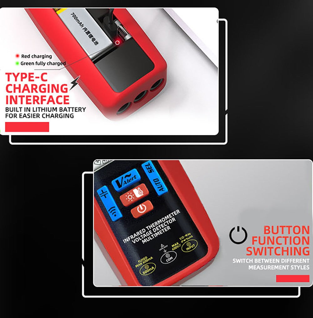 BSIDE A50 Digital Multimeter, 6000 Count, Electrical Test Pen, Leakage Tester, Voltage/Current/Capacitance/Resistance Tester
