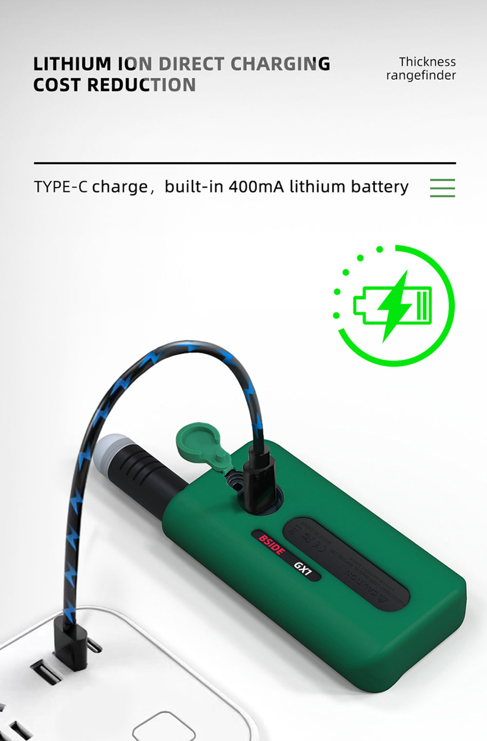 BSIDE GX1 4 in 1 Comprehensive Tester, Ambient/Temperature Humidity/Light Noise/Altitude Tester, with Decibel, A & C Weighted Test Functions - Green