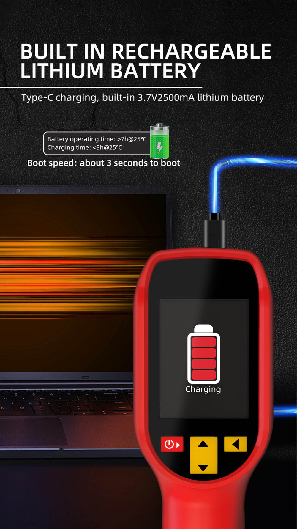 BSIDE HX1 Infrared Thermal Imager, 240*240P, 2.4 Inch LCD Screen, IP54 Protection