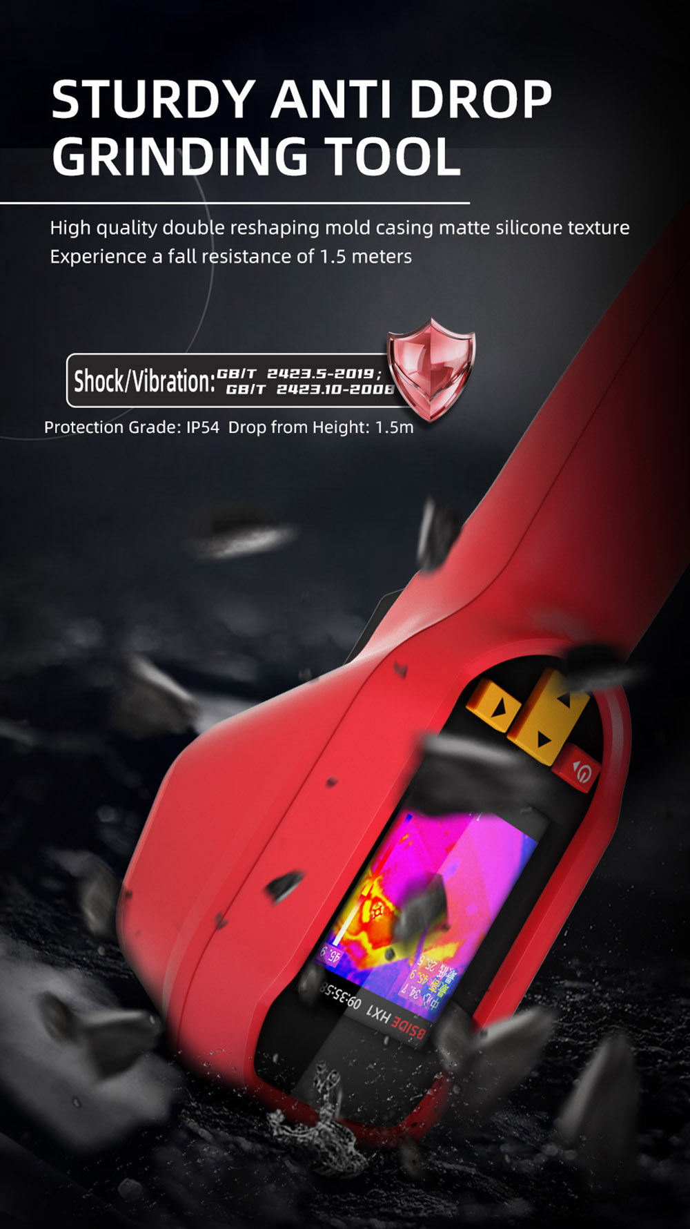 BSIDE HX1 Infrared Thermal Imager, 240*240P, 2.4 Inch LCD Screen, IP54 Protection