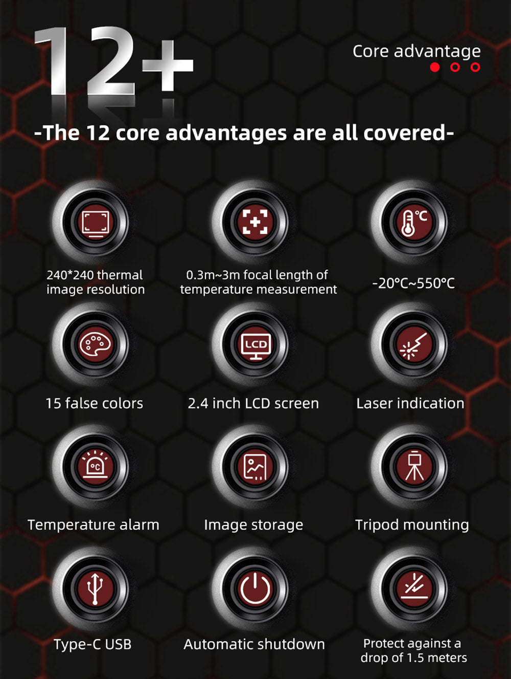 BSIDE HX3 Infrared Thermal Imaging Camera, 2.4-inch TFT LCD, 240 x 240 Resolution, -20°C to 550°C Tempearture Range, for Home Inspection HVAC Electrical