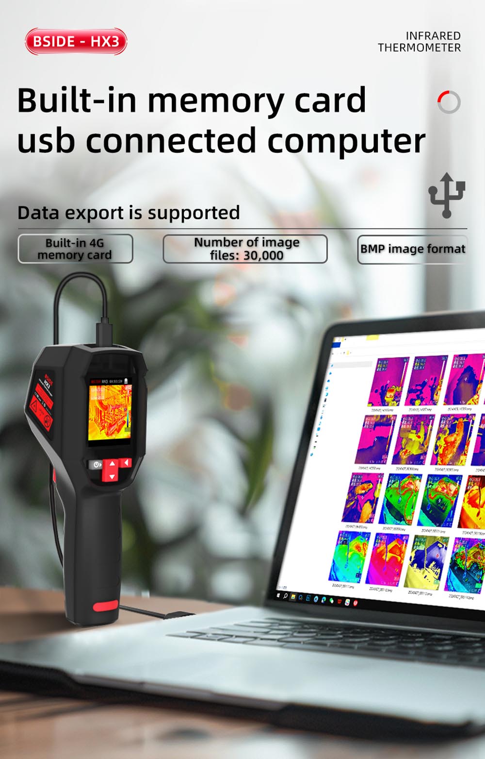 BSIDE HX3 Infrared Thermal Imaging Camera, 2.4-inch TFT LCD, 240 x 240 Resolution, -20°C to 550°C Tempearture Range, for Home Inspection HVAC Electrical