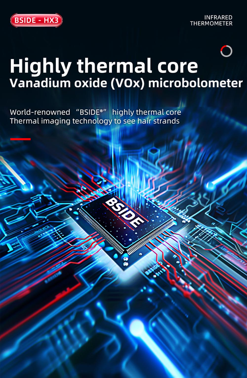 BSIDE HX3 Infrared Thermal Imaging Camera, 2.4-inch TFT LCD, 240 x 240 Resolution, -20°C to 550°C Tempearture Range, for Home Inspection HVAC Electrical