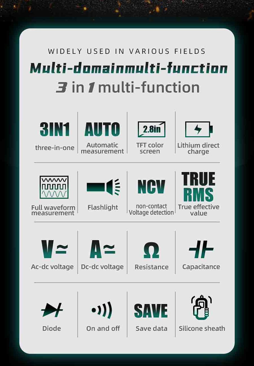 BSIDE O1 Digital Oscilloscope, Handheld Multimeter, Waveform Storage, Sampling Rate 48MSa/s 10MHz, Professional Electronic Components Tester - Red