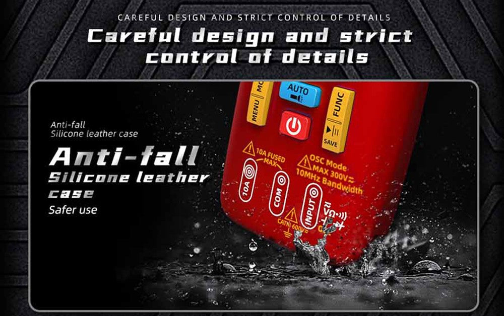 BSIDE O1 Digital Oscilloscope, Handheld Multimeter, Waveform Storage, Sampling Rate 48MSa/s 10MHz, Professional Electronic Components Tester - Red
