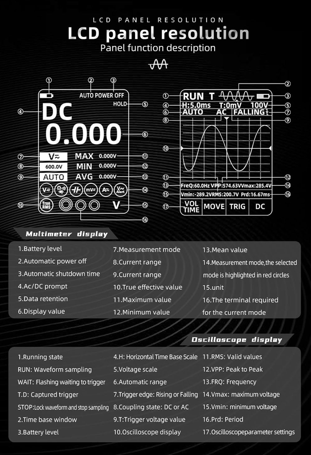 BSIDE O1 Digital Oscilloscope, Handheld Multimeter, Waveform Storage, Sampling Rate 48MSa/s 10MHz, Professional Electronic Components Tester - Red