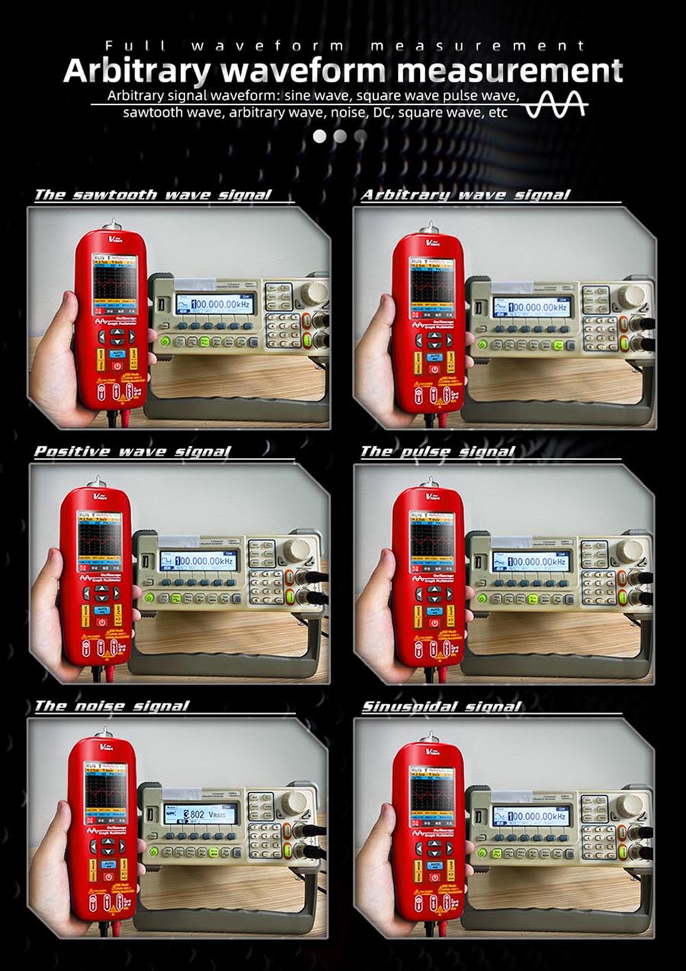 BSIDE O1 Digital Oscilloscope, Handheld Multimeter, Waveform Storage, Sampling Rate 48MSa/s 10MHz, Professional Electronic Components Tester - Red