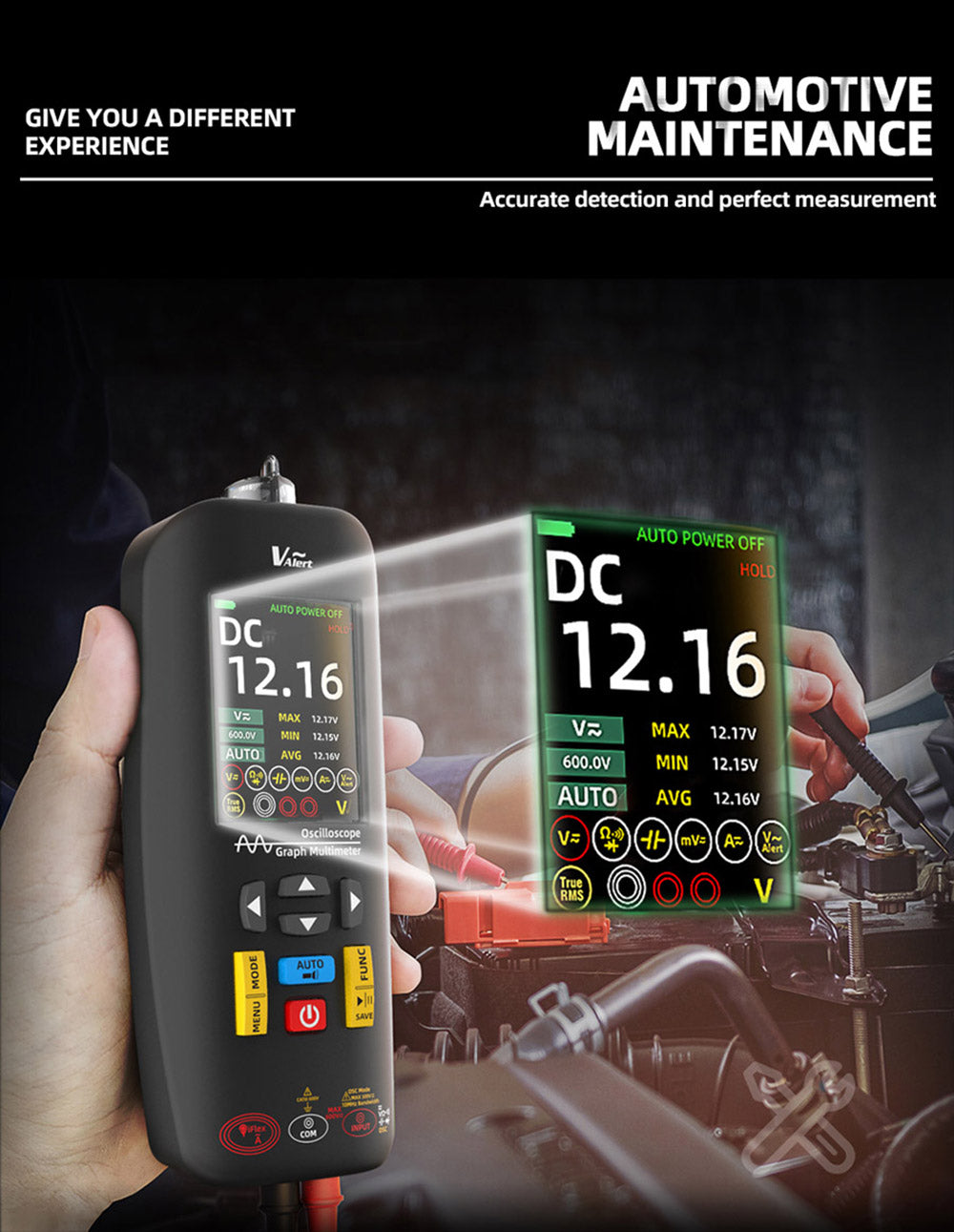 BSIDE O1X 3 in 1 Oscilloscope Multimeter Electric Pen, 10MHz Bandwidth, 2.8 inch TFT Color Screen, 2000mAh Lithium Battery, LED Flashlight