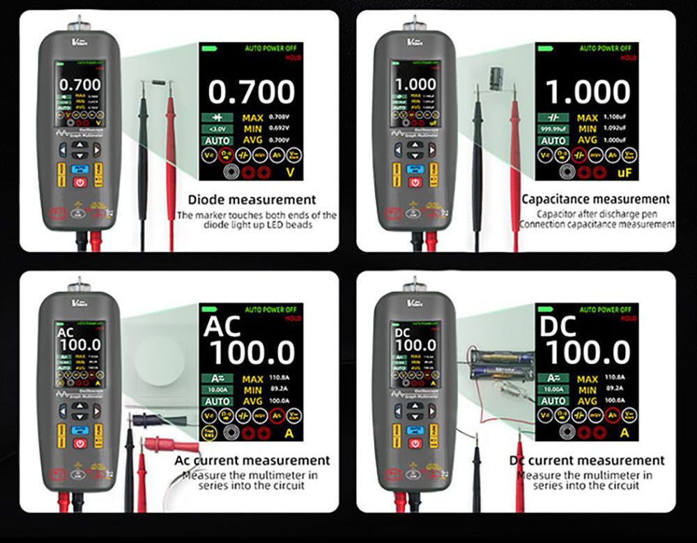 BSIDE O1X 3 in 1 Oscilloscope Multimeter Electric Pen, 10MHz Bandwidth, 2.8 inch TFT Color Screen, 2000mAh Lithium Battery, LED Flashlight