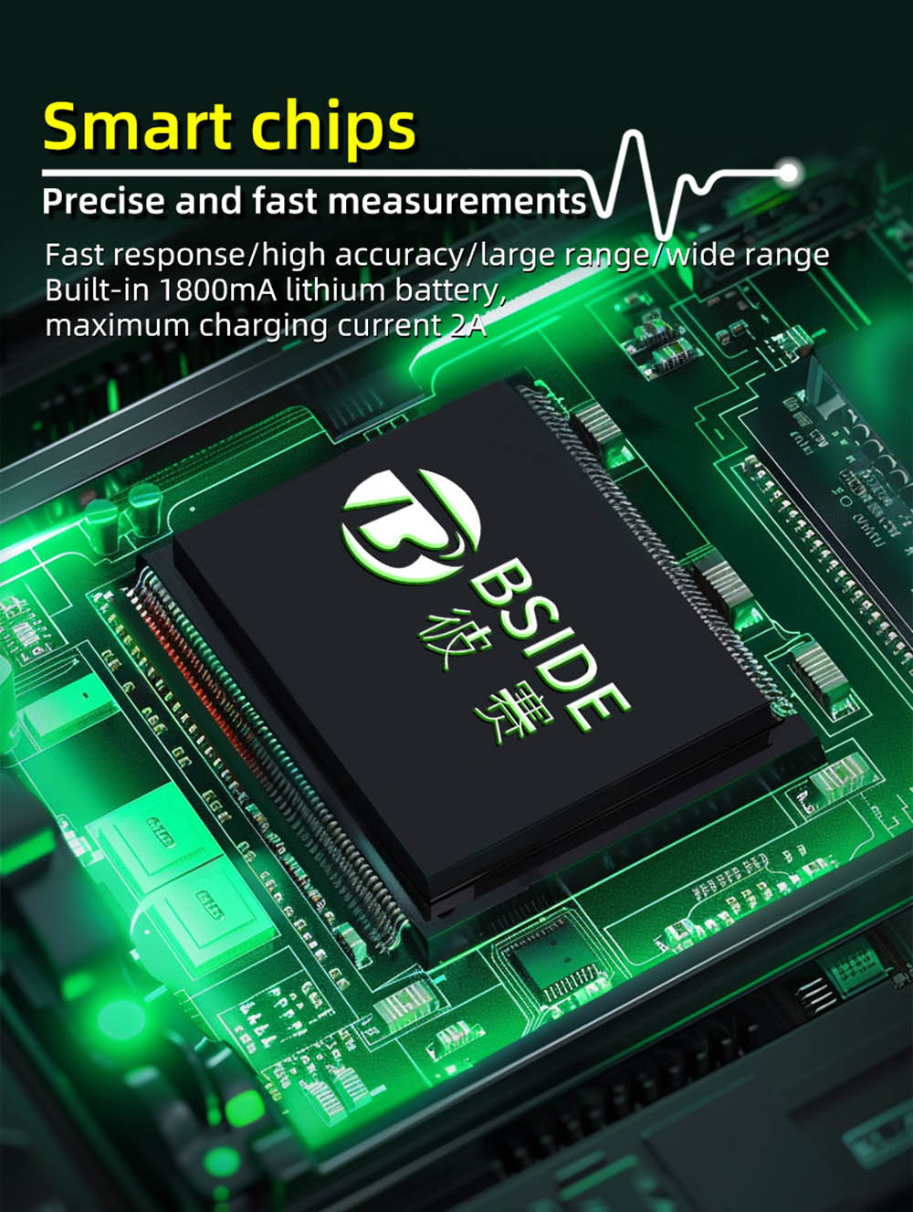 BSIDE O2 Dual Channel Oscilloscope, 50MHz Bandwidth, Real-time Sampling Rate 250MSa/s, 3.98-inch TFT LCD Display, 7 Signal Waveforms