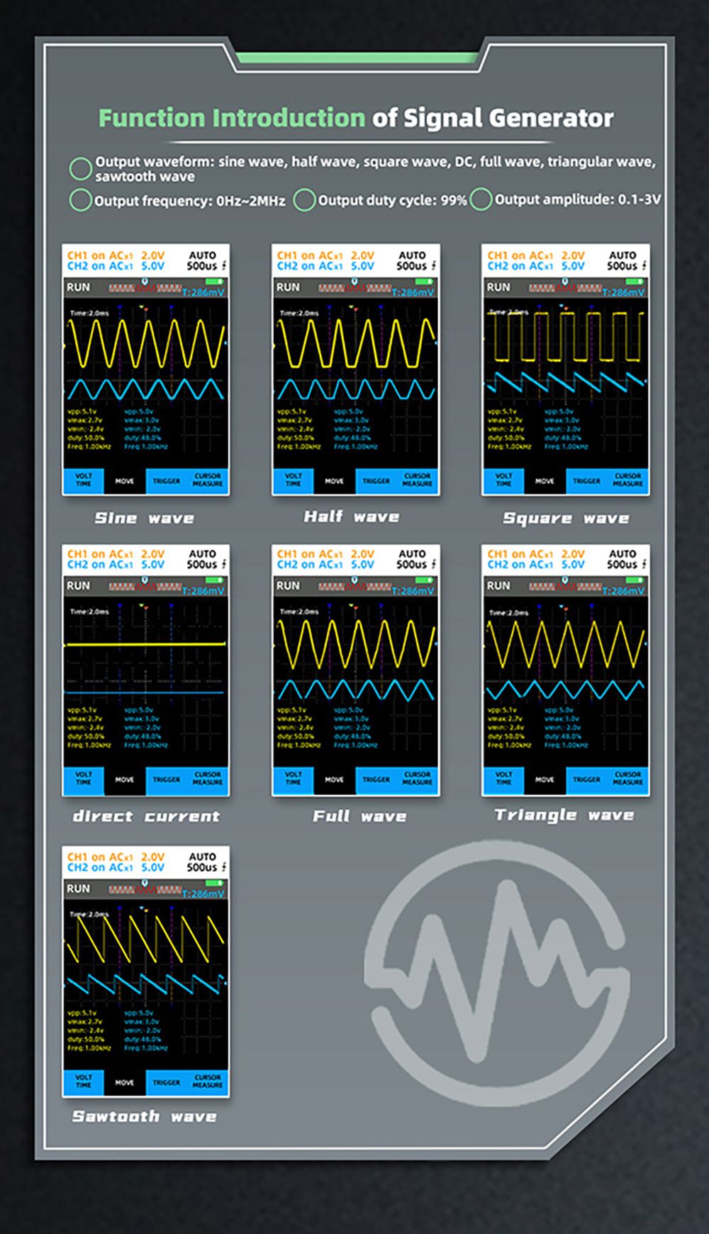 BSIDE O7 3 in 1 Oscilloscope Multimeter, Voltage/Current/Capacitance/Frequency/Resistance/Continuity/Diode Tester, 3.98