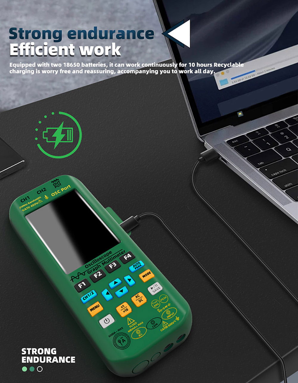 BSIDE O7 3 in 1 Oscilloscope Multimeter, Voltage/Current/Capacitance/Frequency/Resistance/Continuity/Diode Tester, 3.98