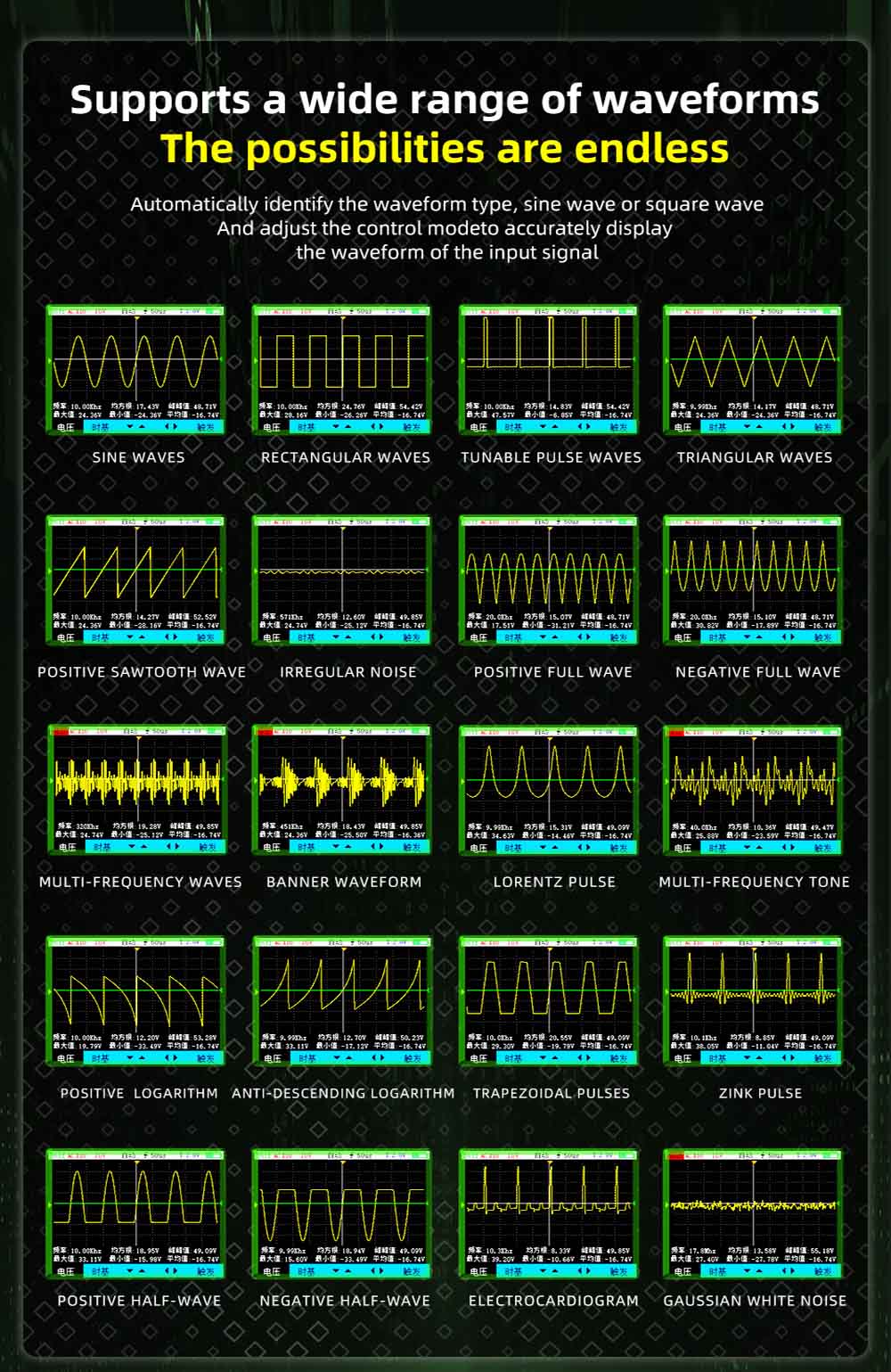 BSIDE OT2 Handheld Digital Oscilloscope Multimeter, 10MHz Bandwidth with 48MSa/s Sampling Rate, 2.8-inch LCD Screen