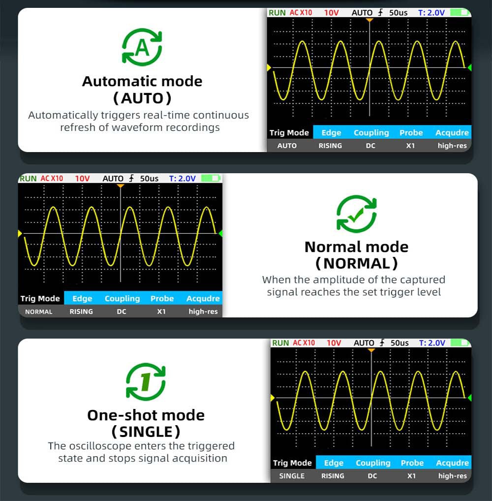 BSIDE OT2 Handheld Digital Oscilloscope Multimeter, 10MHz Bandwidth with 48MSa/s Sampling Rate, 2.8-inch LCD Screen