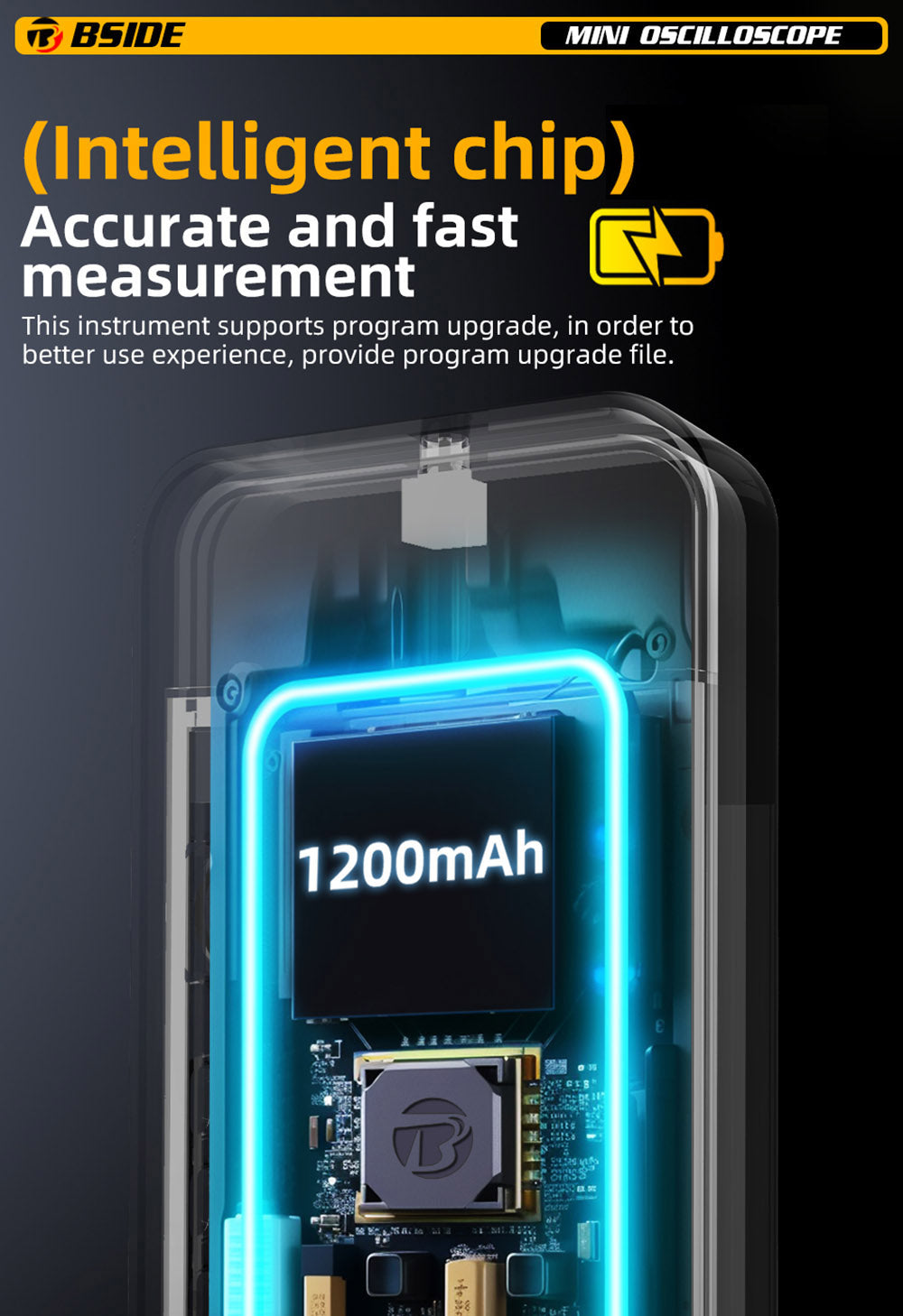 BSIDE OT3 Oscilloscope with Probe, 3.2