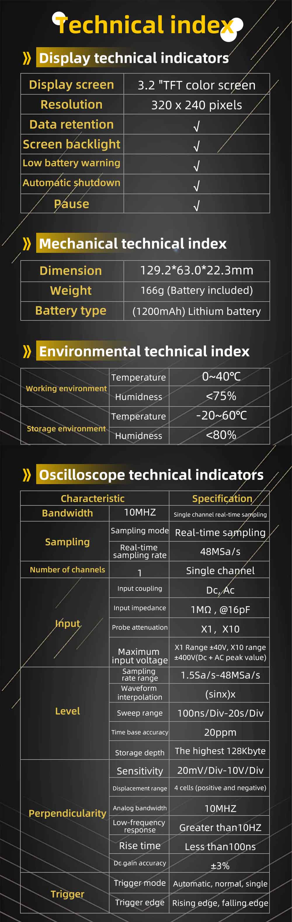 BSIDE OT3 Oscilloscope with Probe, 3.2