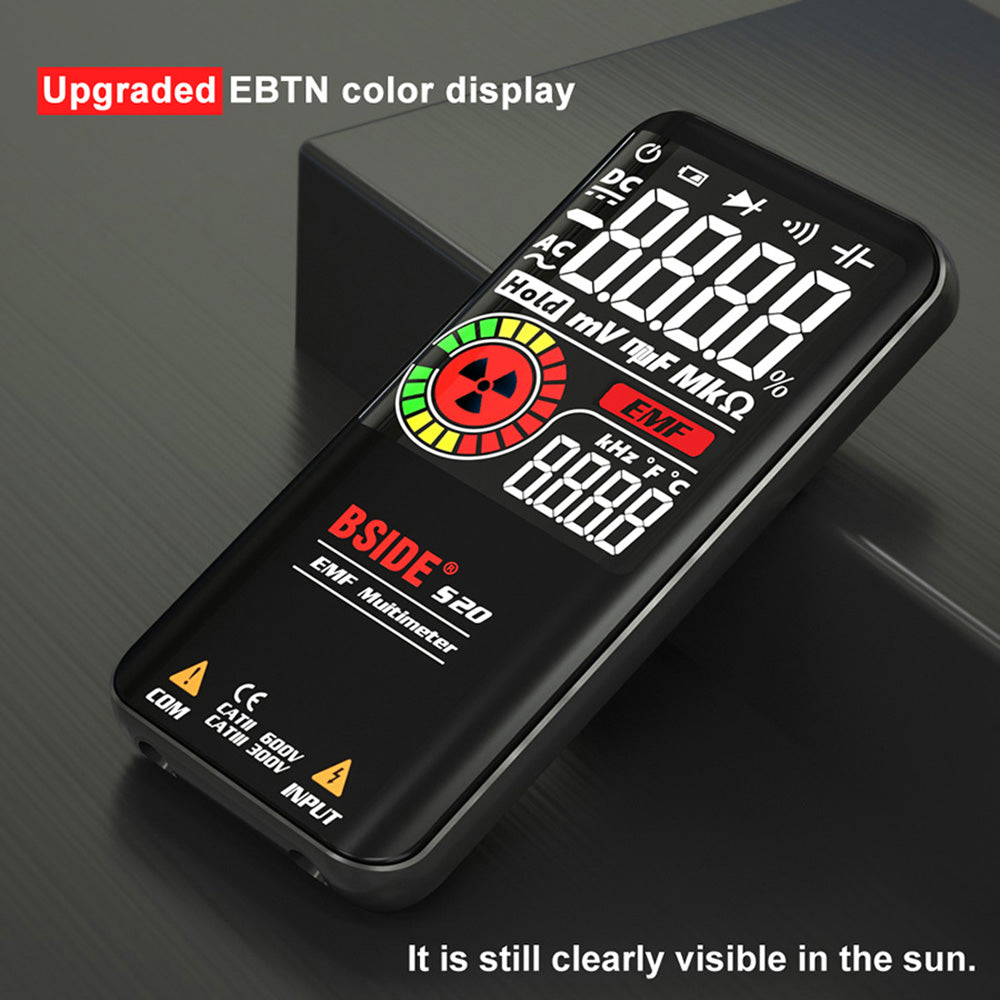 BSIDE S20 Electromagnetic Radiation Detector, Intelligent Multimeter, Color Screen, 9999 Counts, Auto Range, High precision Meter Radiation Monitor