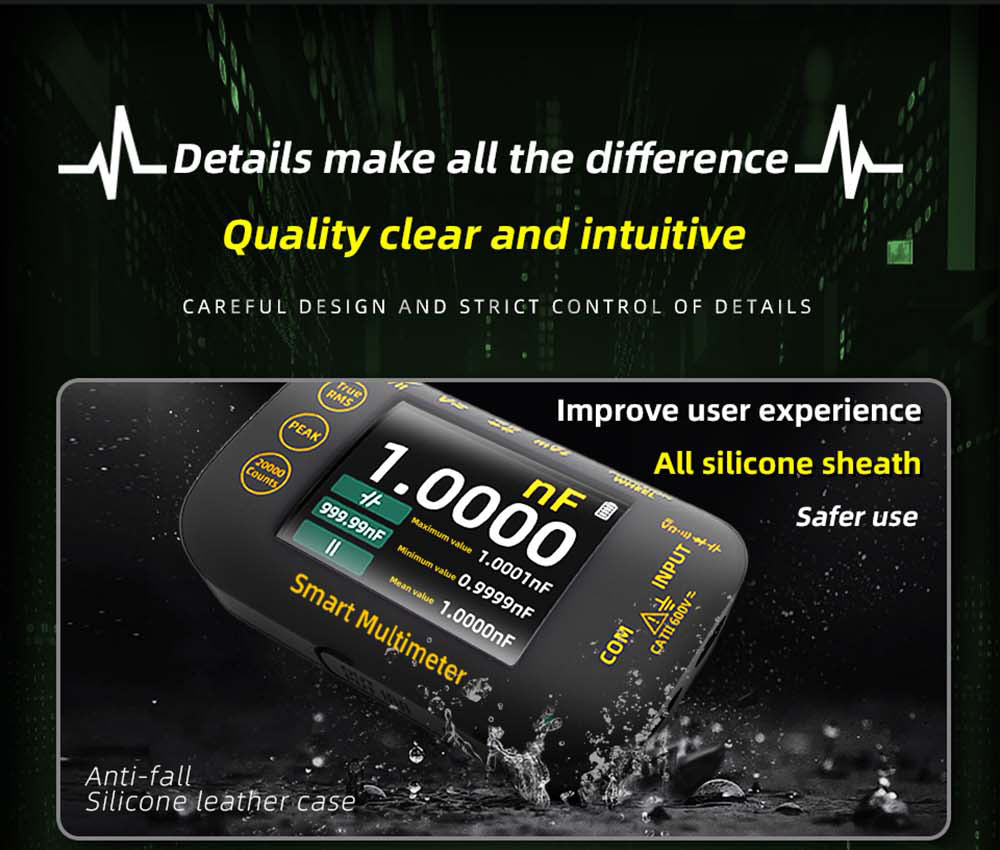 BSIDE S40 Digital Photovoltaic Multimeter, 2.8inch HD Color Screen, High Precision, High Voltage 1000V, Electrical Maintenance