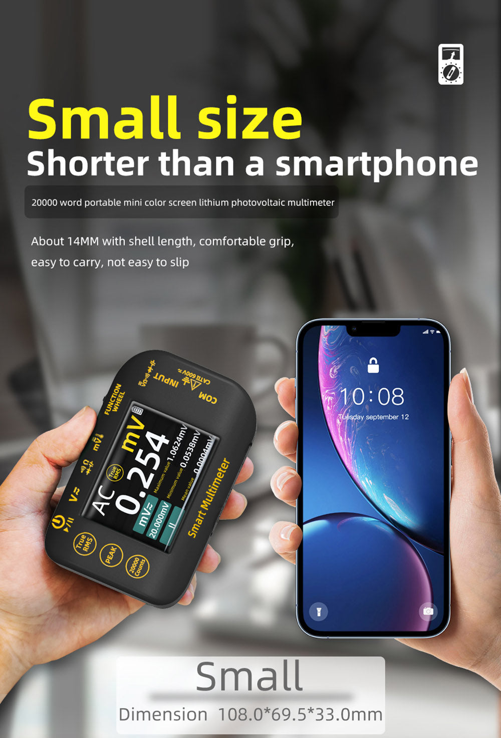 BSIDE S40 Digital Photovoltaic Multimeter, 2.8inch HD Color Screen, High Precision, High Voltage 1000V, Electrical Maintenance