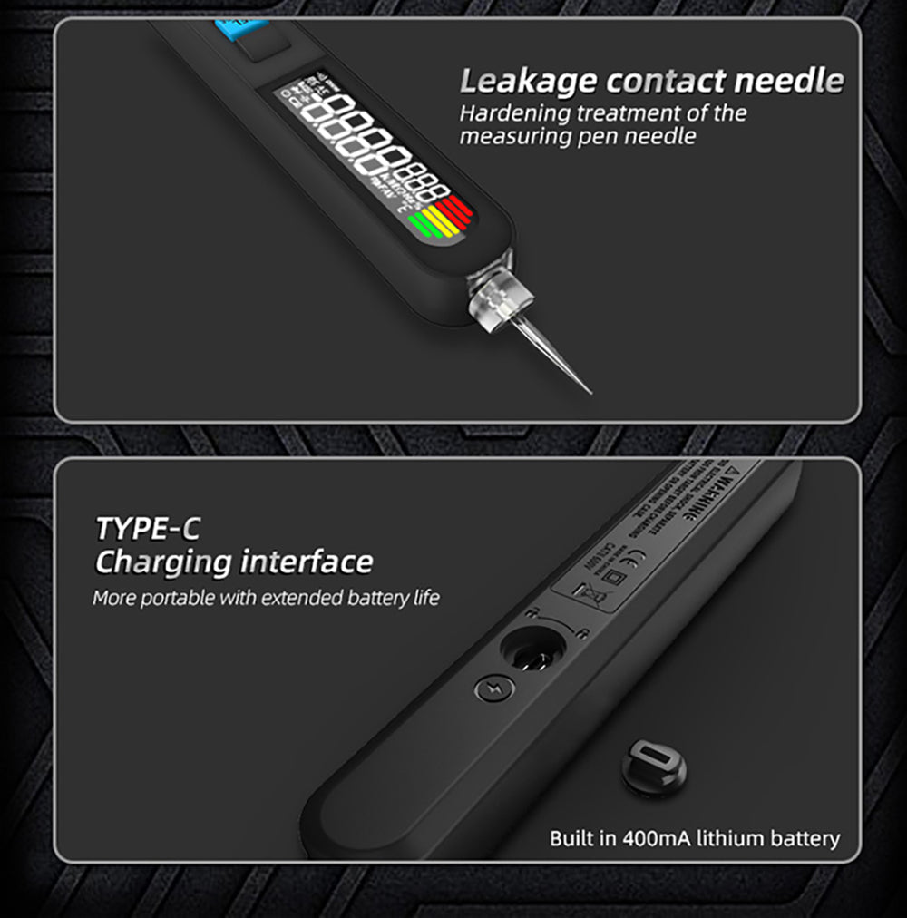 BSIDE S40X Digital Multimeter, Leakage Voltage Tester, AC DC Diode Resistance Capacitance Test, LCD Display, Breakpoint Search, High Precision, Fully Intelligent, USB Charge