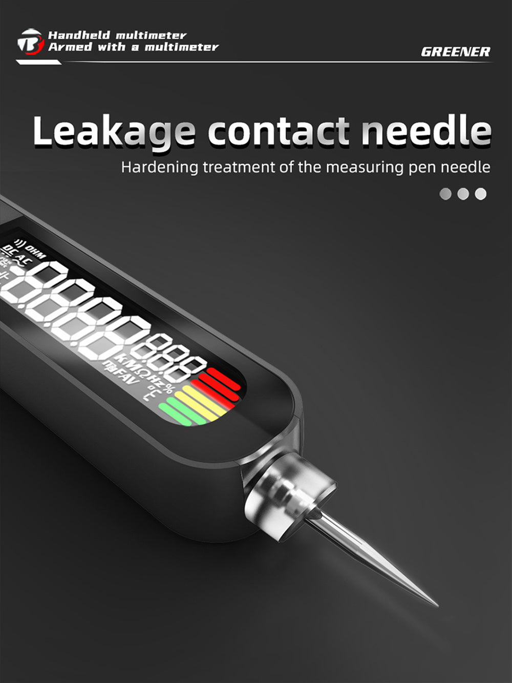 BSIDE S40X Digital Multimeter, Leakage Voltage Tester, AC DC Diode Resistance Capacitance Test, LCD Display, Breakpoint Search, High Precision, Fully Intelligent, USB Charge