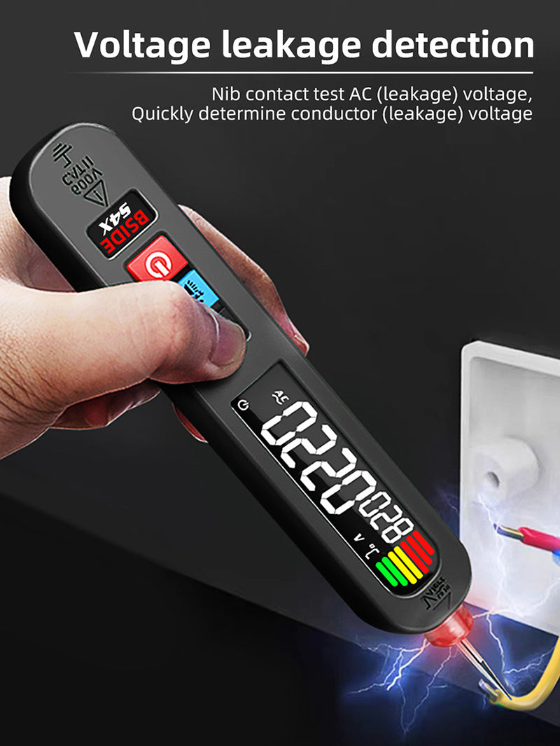 BSIDE S4X 12V-300V Voltage Tester Pen, EBTN Display, Non-Contact Detection, Leakage Live Wire Breakpoint Finder, 400mAh Lithium Battery - Black