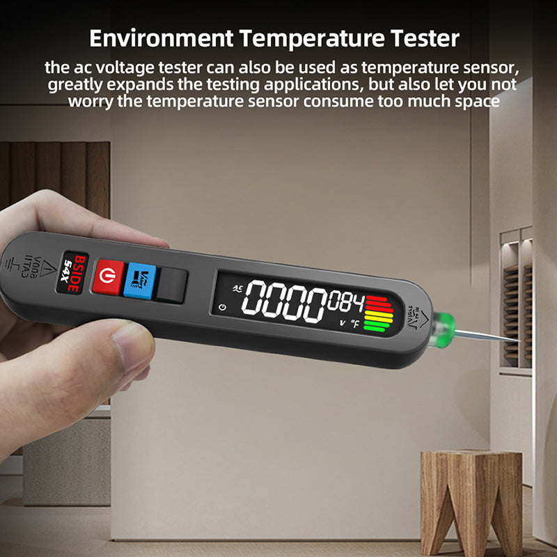 BSIDE S4X 12V-300V Voltage Tester Pen, EBTN Display, Non-Contact Detection, Leakage Live Wire Breakpoint Finder, 400mAh Lithium Battery - Black