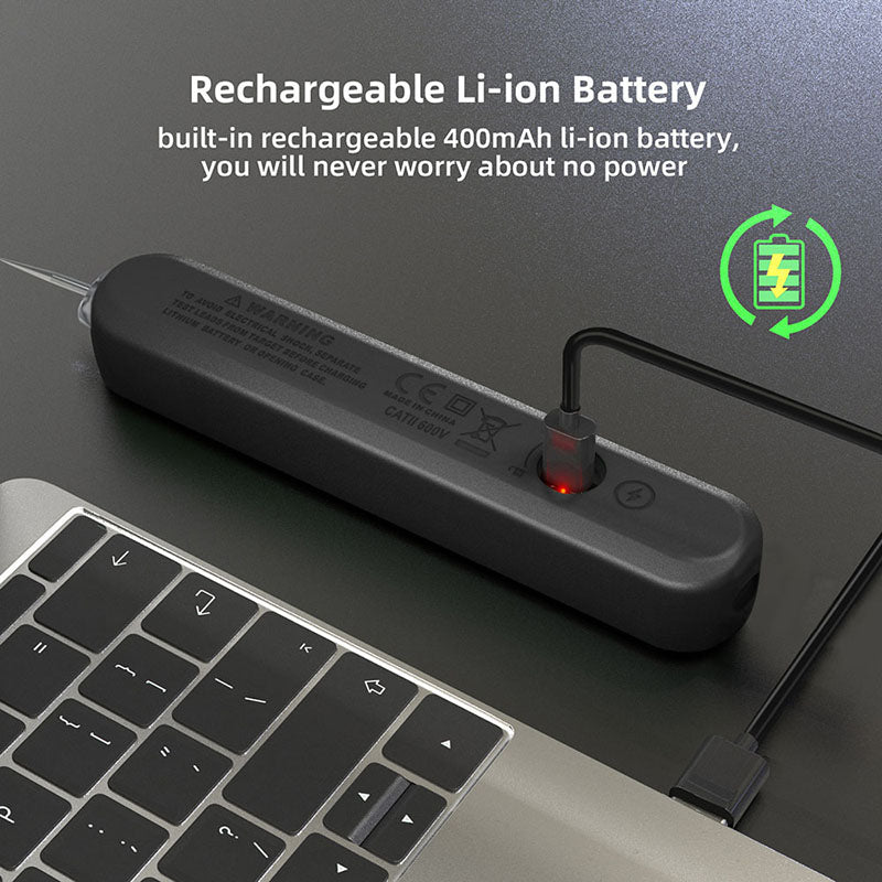 BSIDE S4X 12V-300V Voltage Tester Pen, EBTN Display, Non-Contact Detection, Leakage Live Wire Breakpoint Finder, 400mAh Lithium Battery - Black