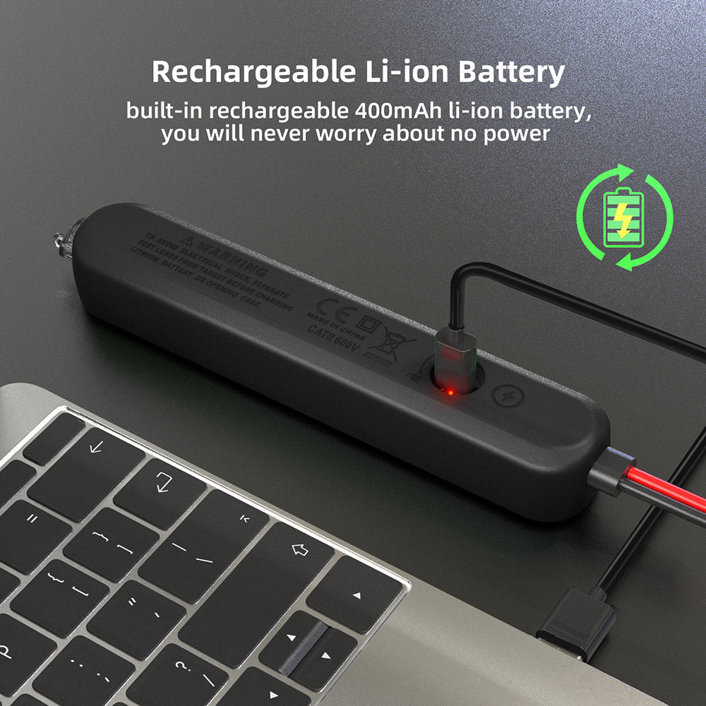 BSIDE S5X Digital Multimeter, AC DC Voltage Detector Pen, Auto Range, Capacitance Ohm Diode Hz NCV Tester, Bright LED Flashlight, 400mAh Li-ion Battery, Black -with Bag