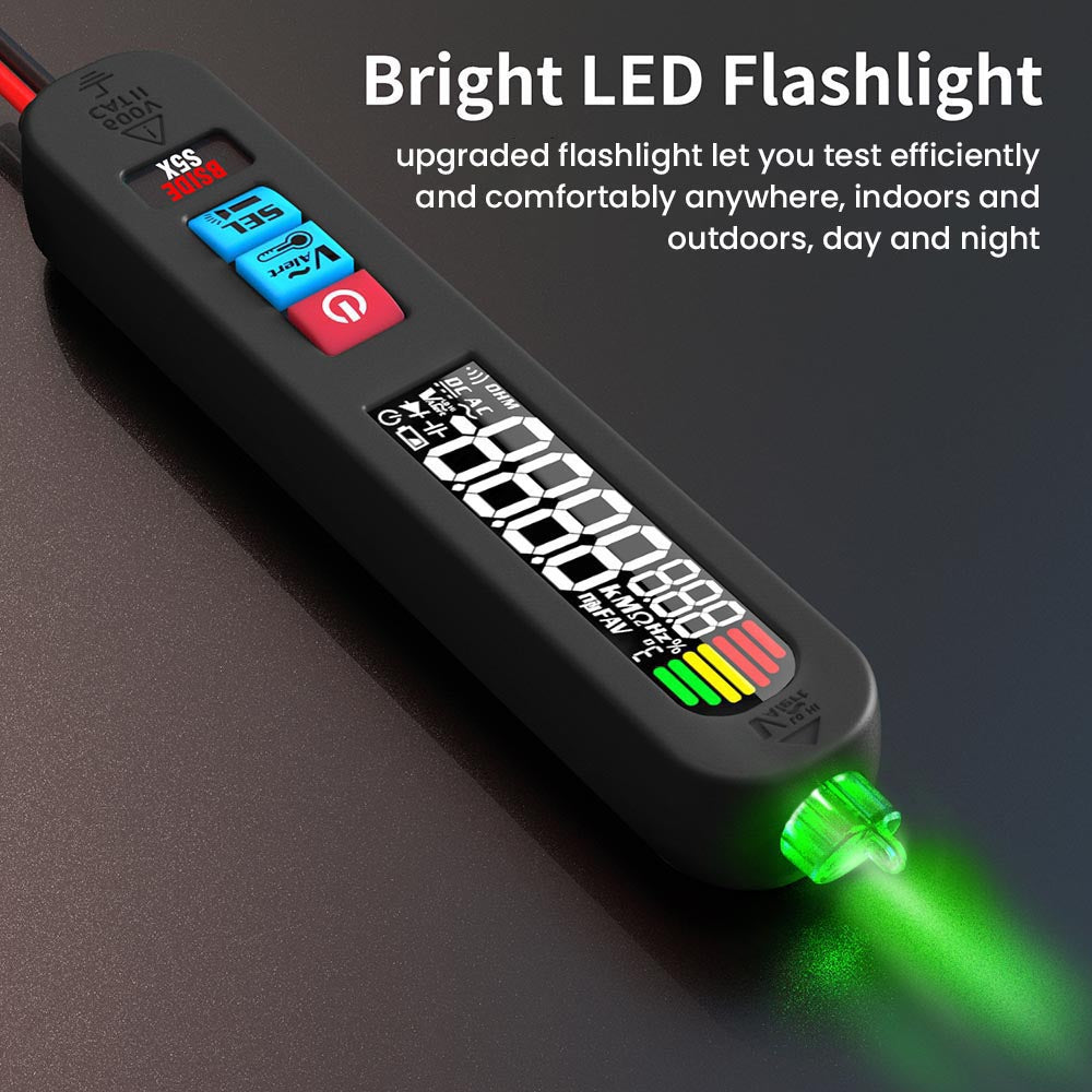 BSIDE S5X Digital Multimeter, AC DC Voltage Detector Pen, Auto Range, Capacitance Ohm Diode Hz NCV Tester, Bright LED Flashlight, 400mAh Li-ion Battery, Black -with Bag