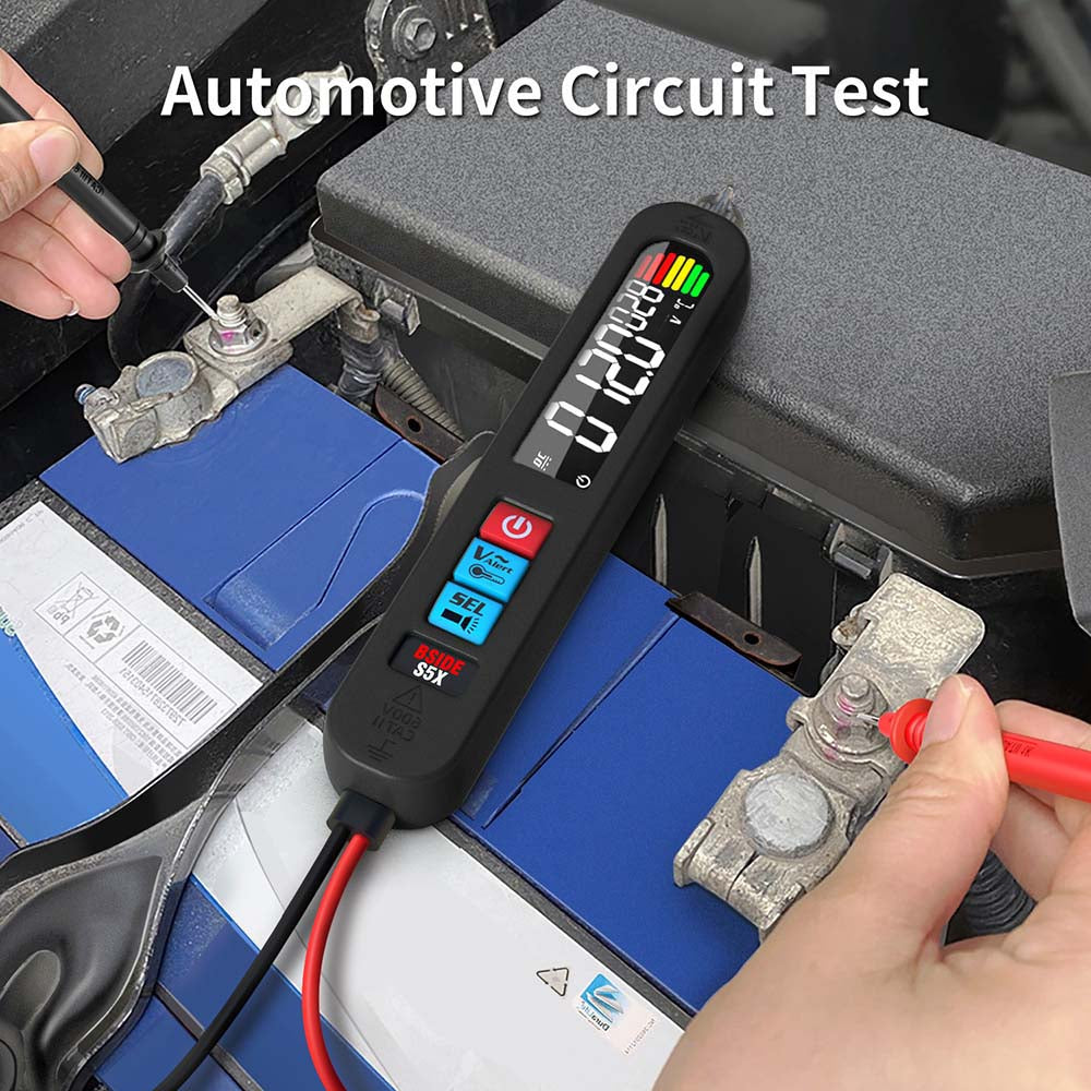 BSIDE S5X Digital Multimeter, AC DC Voltage Detector Pen, Auto Range, Capacitance Ohm Diode Hz NCV Tester, Bright LED Flashlight, 400mAh Li-ion Battery, Black -with Bag