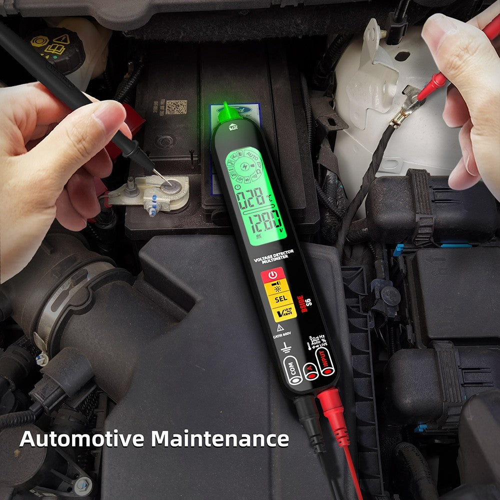 BSIDE S6 Voltage Detector Multimeter Voltage Detector Pen AC/DC Voltage Tester - Black
