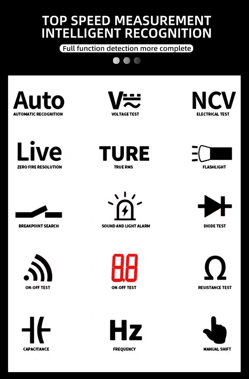 BSIDE S6X Intelligent Multimeter, EBTN Color Screen, Pen Type Voltage Current Capacitance Nai Multimeter, Rechargeable 400mAh Li-ion Battery