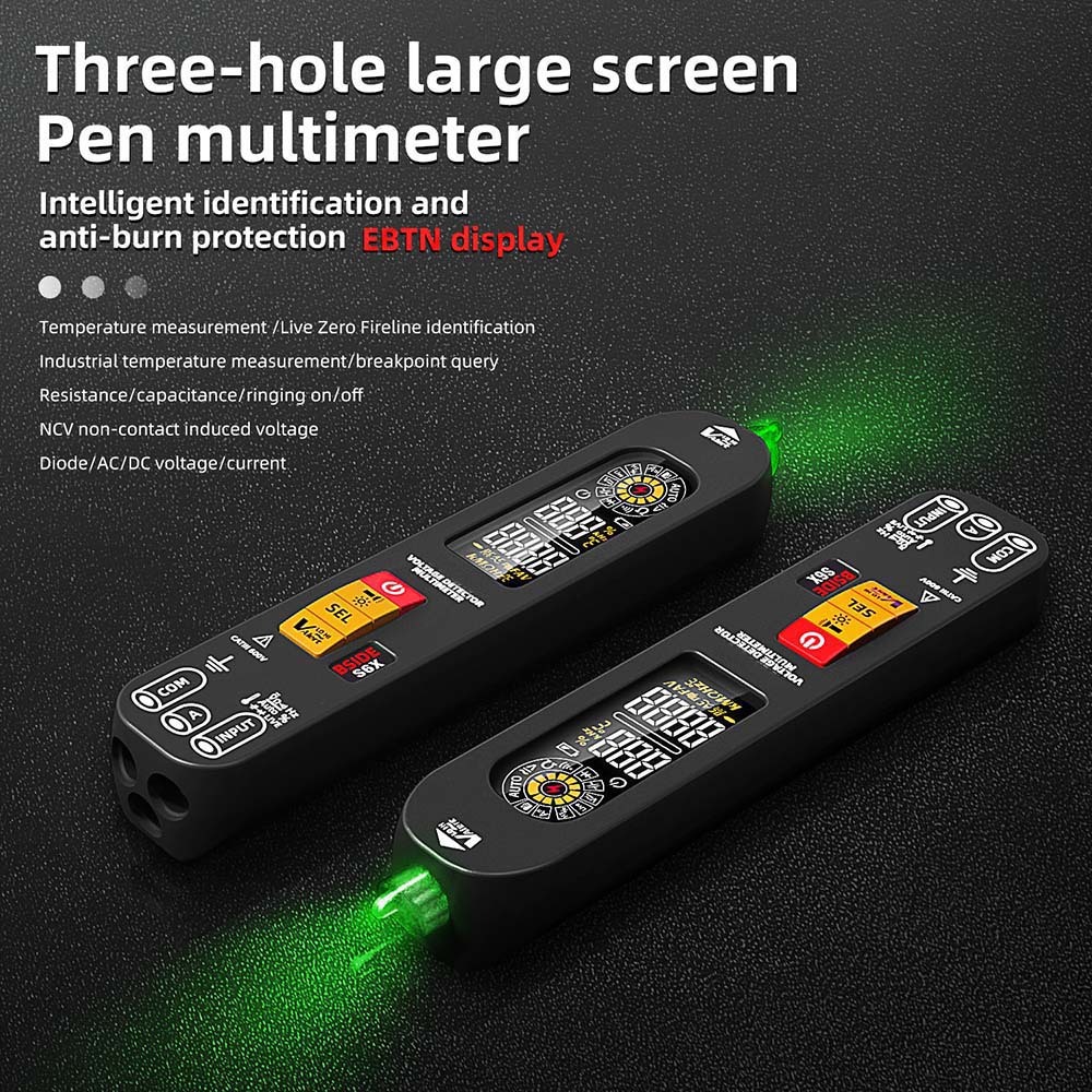 BSIDE S6X Intelligent Multimeter, EBTN Color Screen, Pen Type Voltage Current Capacitance Nai Multimeter, Rechargeable 400mAh Li-ion Battery