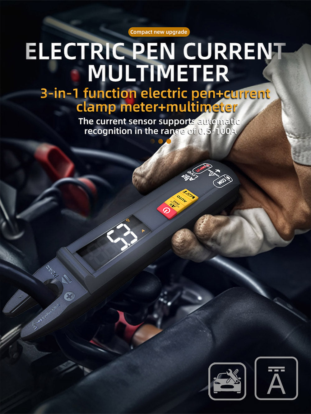 BSIDE U0 Digital Clamp Multimeter, Electrical Test Pen, 6000 Counts, True RMS U-Type Meter, Color Screen