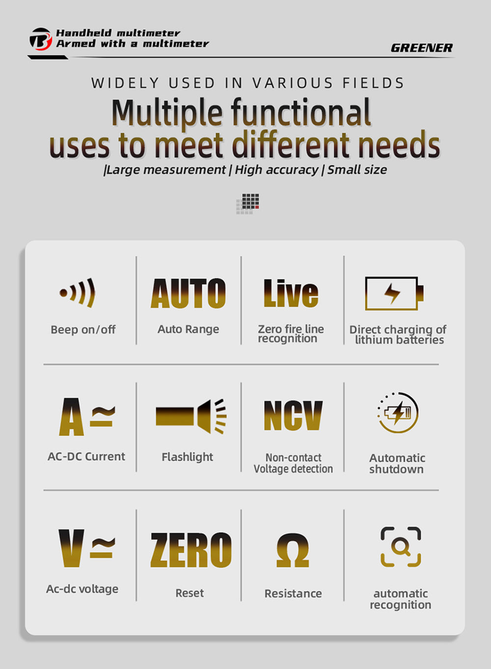 BSIDE U0 Digital Clamp Multimeter, Electrical Test Pen, 6000 Counts, True RMS U-Type Meter, Color Screen