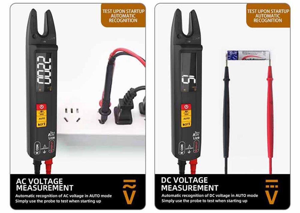 BSIDE U0 Digital Clamp Multimeter, Electrical Test Pen, 6000 Counts, True RMS U-Type Meter, Color Screen