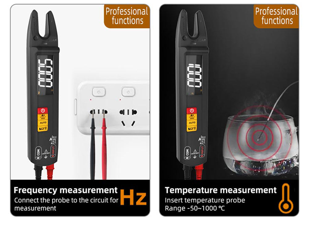 BSIDE U1 Digital Clamp Multimeter, Electric Tester Pen, Bright LED Flashlight, DC AC 100A Pliers, T-RMS Current
