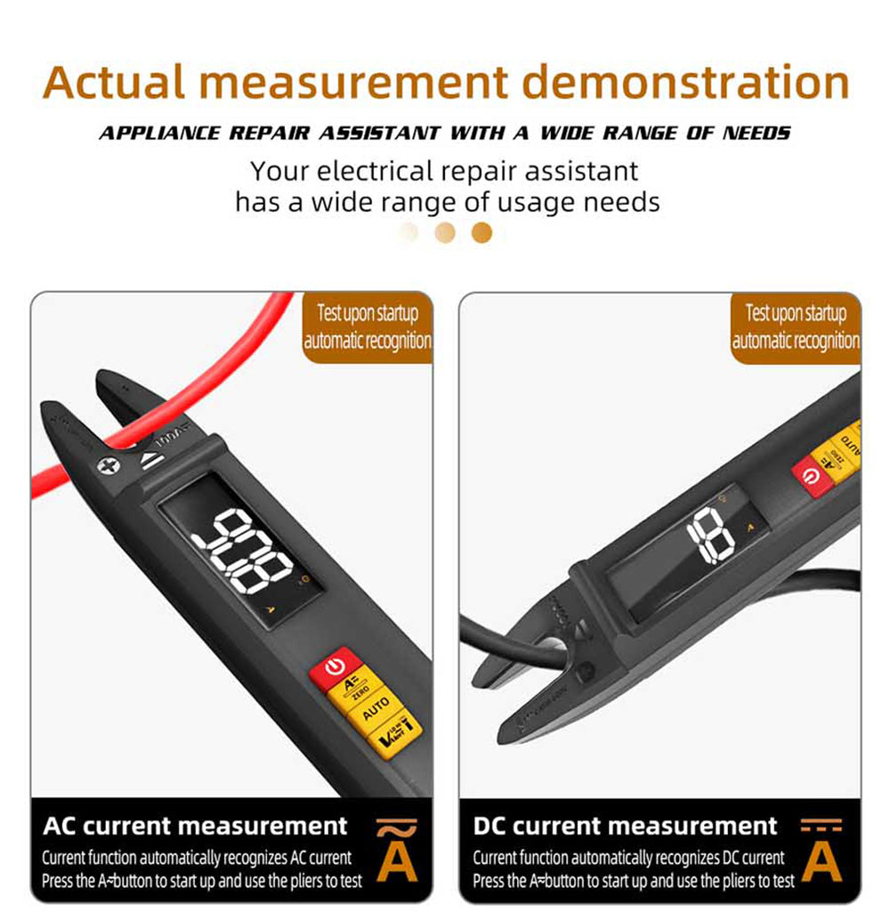 BSIDE U1 Digital Clamp Multimeter, Electric Tester Pen, Bright LED Flashlight, DC AC 100A Pliers, T-RMS Current