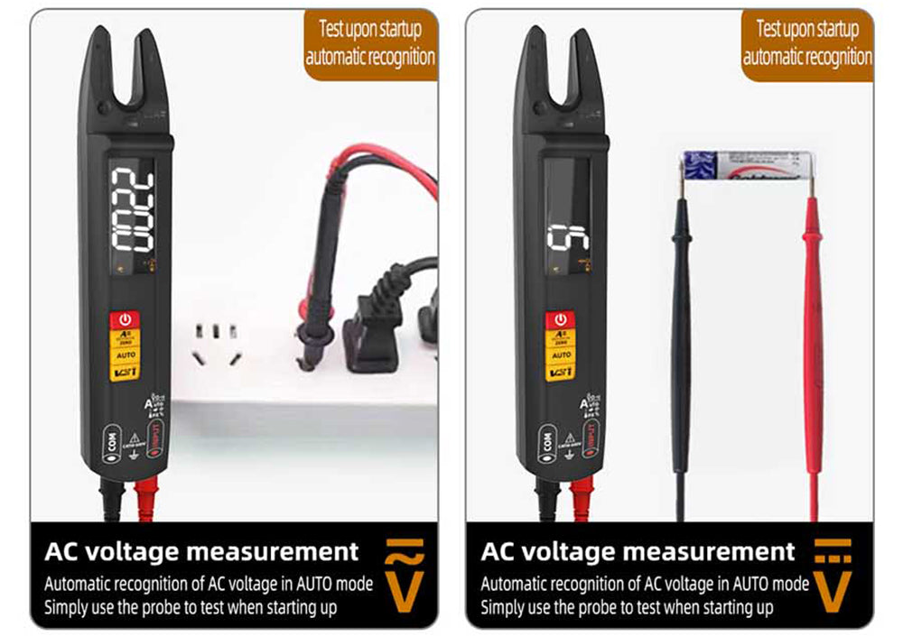 BSIDE U1 Digital Clamp Multimeter, Electric Tester Pen, Bright LED Flashlight, DC AC 100A Pliers, T-RMS Current