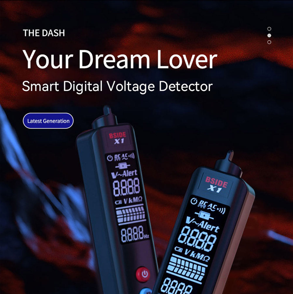 BSIDE X1 Intelligent Voltage Detector Tester, Multimeter, Electric Pen, Break Point Checking, Large LCD Screen, Flashlight, Live Wire Hz Ohm NCV Meter, No Batteries