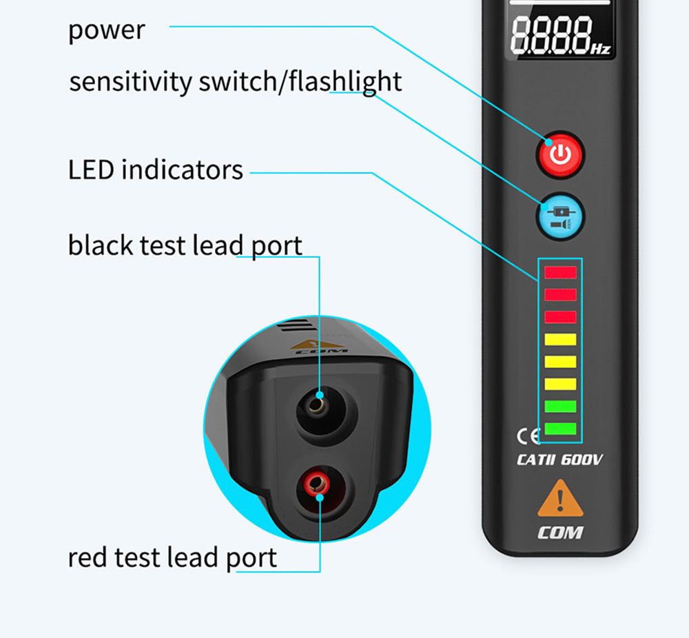 BSIDE X1 Intelligent Voltage Detector Tester, Multimeter, Electric Pen, Break Point Checking, Large LCD Screen, Flashlight, Live Wire Hz Ohm NCV Meter, No Batteries