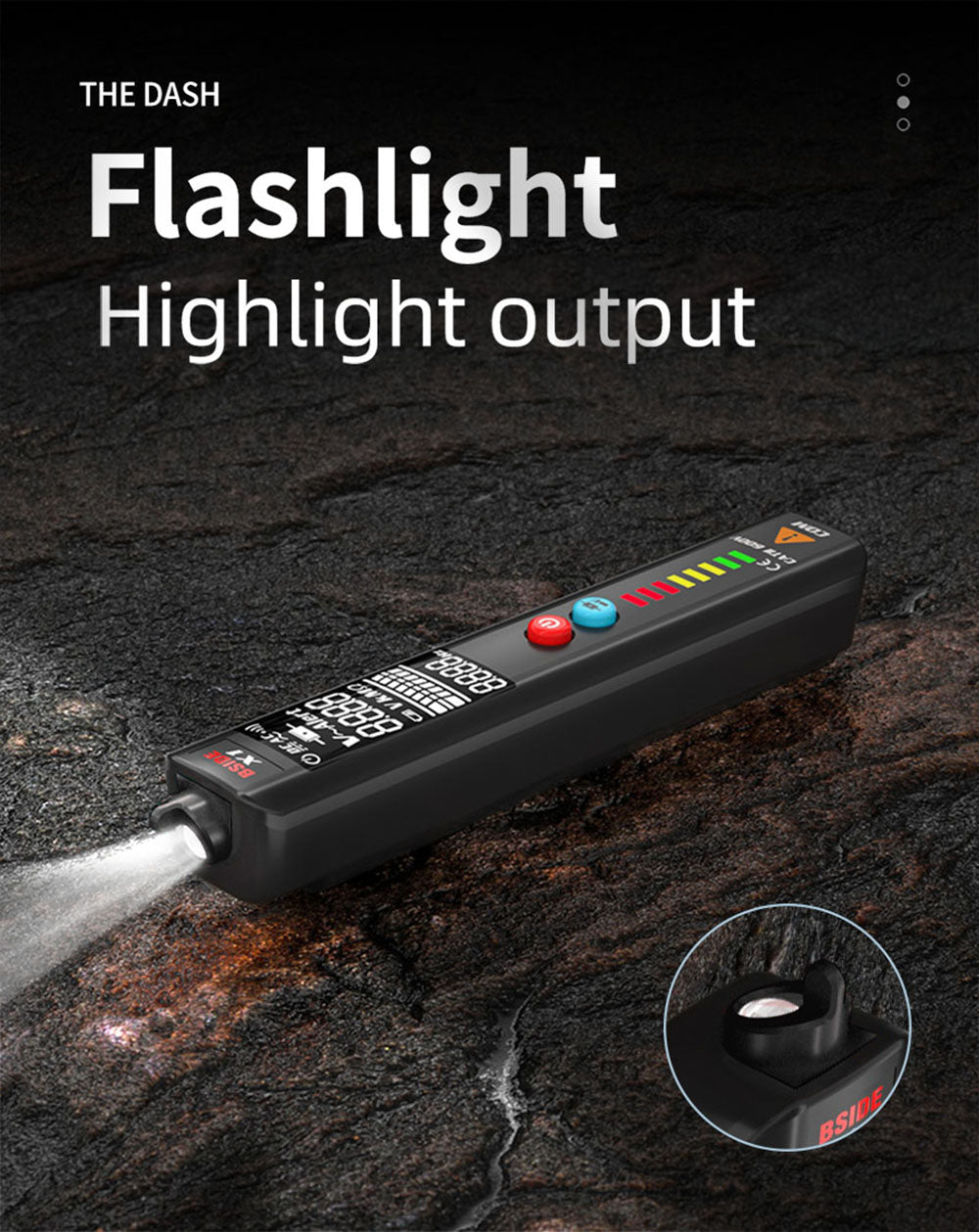 BSIDE X1 Intelligent Voltage Detector Tester, Multimeter, Electric Pen, Break Point Checking, Large LCD Screen, Flashlight, Live Wire Hz Ohm NCV Meter, No Batteries