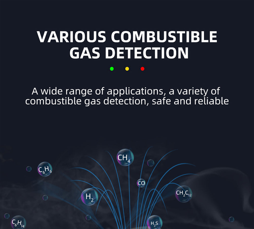 BSIDE X4A Digital Hygrometer Gas Detector, Combustible Gas Analyzer, Temperature and Humidity Tester, with Audible and Visual Alarm, LCD Display, No Batteries, with Bag