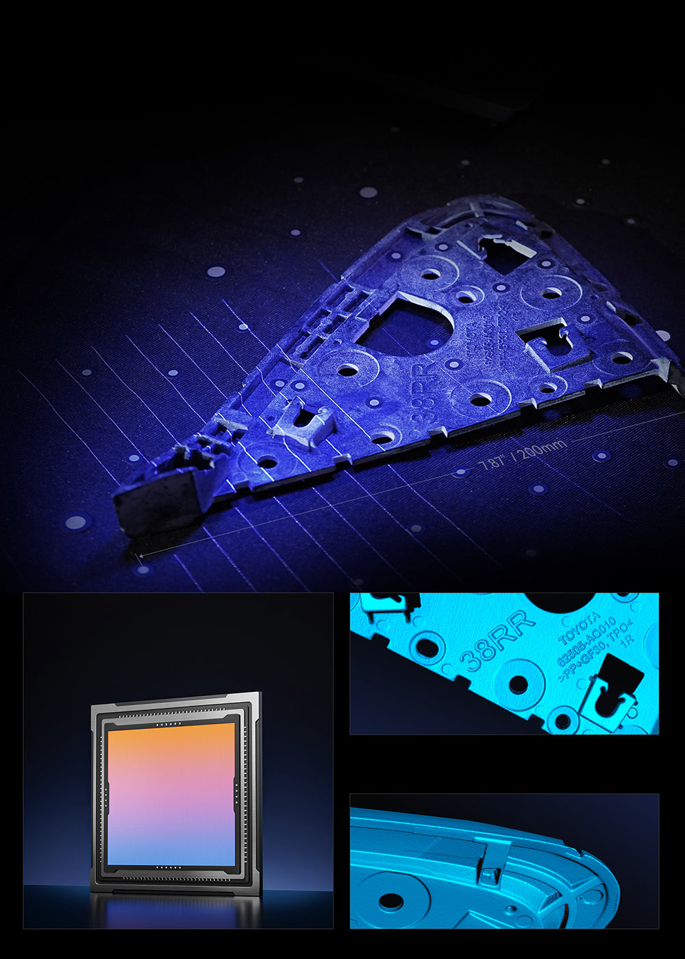 Creality Raptor 3D Scanner, Hybrid Blue Laser NIR, 60fps Scanning Speed, Objects Between 5-2000mm, 24-bit Full-Color Scan, 0.02mm Accuracy, Anti-shaking