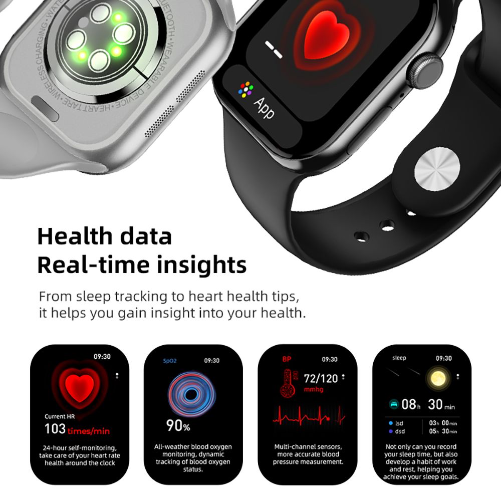 Diona MONA3 Mini Smartwatch, 2.10-inch Screen, Health & Sleep Monitoring, Bluetooth Calling, Multiple Sport Modes, Voice Assistant - Black