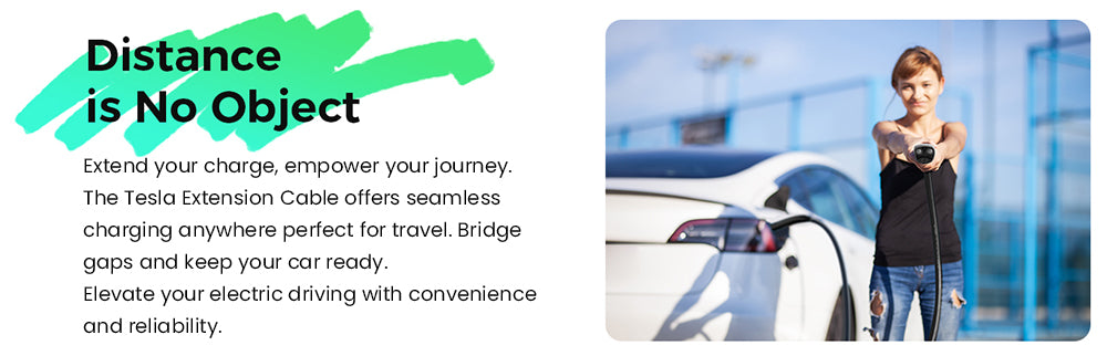 Evgoer EG-C0008 Extension Cord for Tesla, 16.4ft Cable, 50A Max Support 12kW with NACS Connector, IP66 Waterproof, for Level 1 and 2 EV Charger, Compatible with All Tesla Models