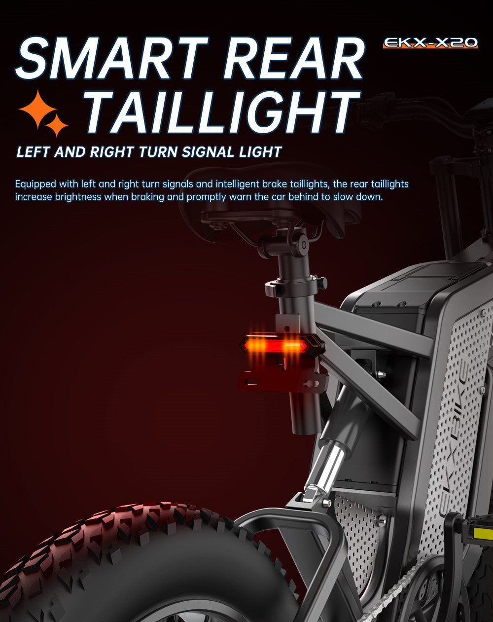 EKXBIKE X20 Electric Bike, 2000W Motor, 48V 35AH Battery, 20*4.0-inch Fat Tire, 55km/h Max Speed, 150km Range, Hydraulic Brake, Hydraulic Shock Absorber, Shimano 7-Speed